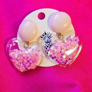 Glitter Shaker Heart Earrings